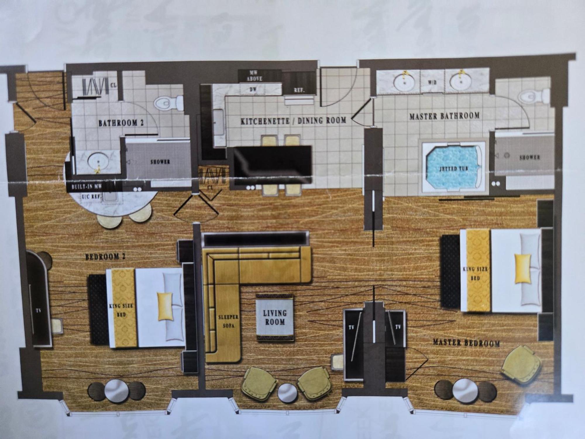 Paradise In Las Vegas In A Two Bedroom Villa Hotel 4*